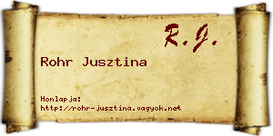 Rohr Jusztina névjegykártya